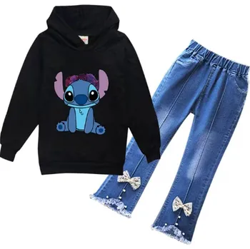 Chlapecký svetr Lilo & Stitch Dívčí souprava - mikina + kalhoty "Lilo & Stitch" Barva: černá mikina + kalhoty, Velikost: 150/11-12 let