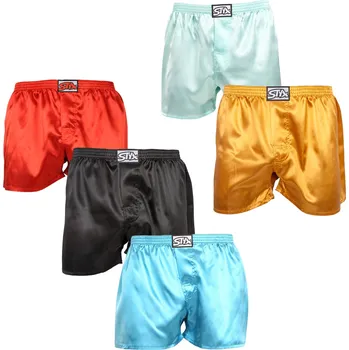Trenýrky 5PACK pánské trenky Styx klasická guma saténové vícebarevné (5C0635072) L Možnost vrácení zboží ZDARMA do 120 dnů!