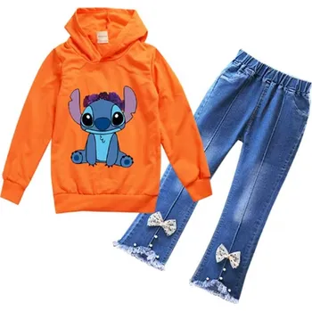 Chlapecký svetr Lilo & Stitch Dívčí souprava - mikina + kalhoty "Lilo & Stitch" Barva: oranžová mikina + kalhoty, Velikost: 130/7-8 let