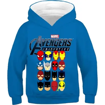 Marvel a DC Stylová mikina s kapucí a motivem "Avengers" Barva: modrá (LM2023WF471), Velikost: 160