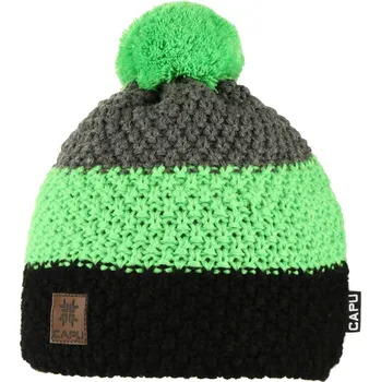 Čepice Capu M 425A - černá/zelená/šedá UNI