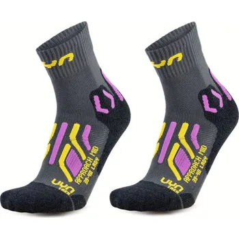 Dámské ponožky UYN Trekking Approach Mid 2Prs Pack W S100350G190 - grey/yellow 35/36