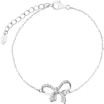 Náramek Stříbrný náramek se zirkony - mašle - AP539-6373