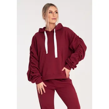 Dámská mikina Mikina s kapucí ze silné bavlny M1055 FIGL Barva: Bordová, Velikost: XL