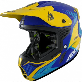Helma na motorku Přilba AXXIS WOLF ABS STAR TRACK C17 modro žlutá Varianta: XL
