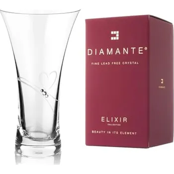 Váza Diamante skleněná váza Romance X s kamínky Swarovski 21,5 cm