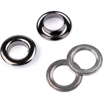 Průchodky s podložkou vnitřní Ø12 mm / vnější Ø21 mm lesklé 2. jakost, barva 2 nikl černý