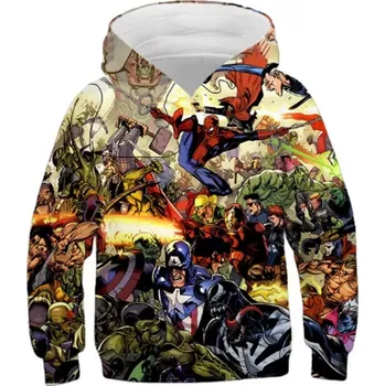 Dámské tričko Marvel a DC Stylová mikina s kapucí a potiskem "Avengers" Barva: LM2023WF464 celopotisk, Velikost: 4XL