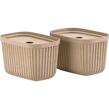 Úložný box Zone Denmark Set dvou béžových papírových úložných boxů Pulp 23 x 15 cm
