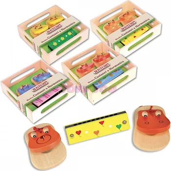 Hudební nástroj pro děti Bontempi dřevěné kastaněty a harmonika