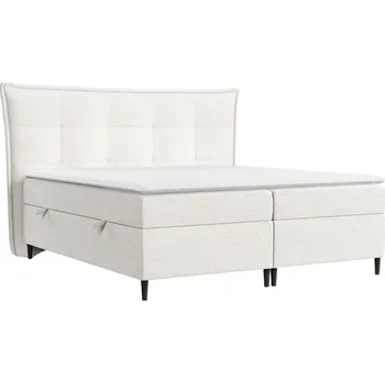 Postel Maison de Rêve Krémově bílá čalouněná postel boxspring SINAI 160 x 200 cm
