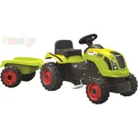 SMOBY Baby traktor dětský šlapací CLAAS zelený s vlečkou a klaksonem plast