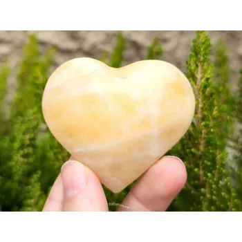 Přírodní kámen Srdce kalcit oranžový kalcit z Pákistánu 93g