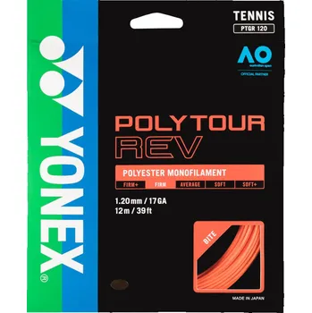 Struna na výplet tenisové rakety Tenisový výplet YONEX PolyTour REV 120 - 12 m - oranžový
