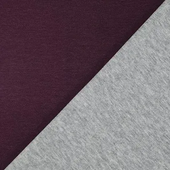 Svetrovina oboustranná, bordó-šedá, š.150