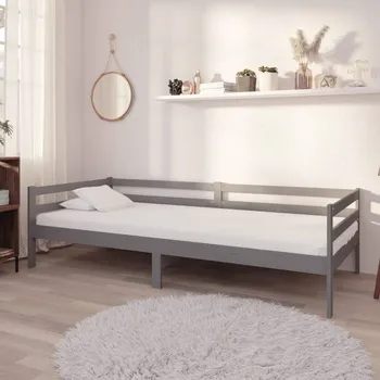 Postel OMAXI Válenda šedá masivní borovice 90 x 200 cm 641286