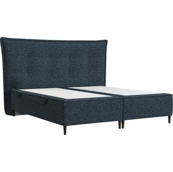 Postel Maison de Rêve Modrá čalouněná dvoulůžková postel KOYA 180 x 200 cm s úložným prostorem