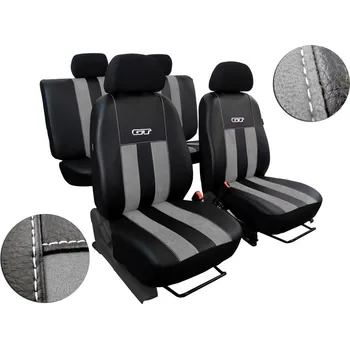 Potah na volant Autopotahy Volkswagen VW Crafter,3 místa, stolek, GT kožené s alcantarou, švětlešedé