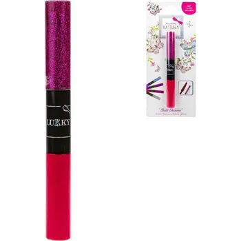 Řasenka LUKKY Řasenka dětská 5ml se třpytkami na řasy 2v1 Červená na kartě