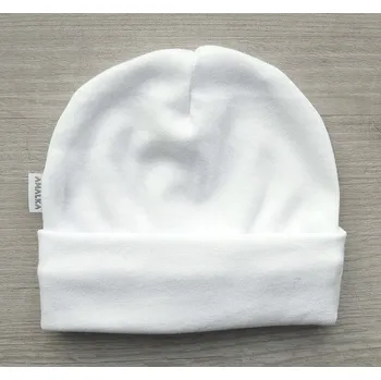 Kojenecké oblečení AMÁLKA Bavlněná čepička přeložený lem, bílá Velikost: 74-80