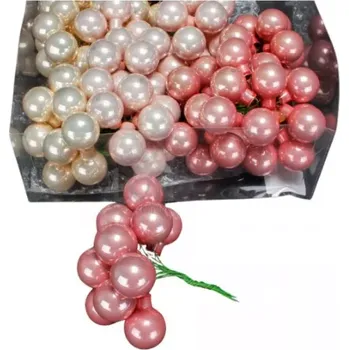 DEKORACE - Baňky skleněné, krémovorůžová, sada 144 ks