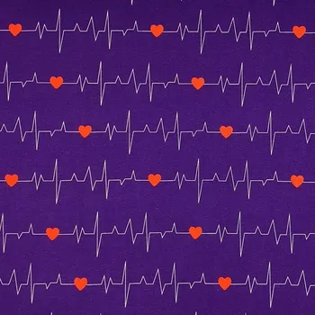 Úplet A0162 fialový, kardiogram, š.175