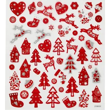 samolepka Creative Samolepky - ČERVENOBÍLÉ VÁNOCE, 1 list