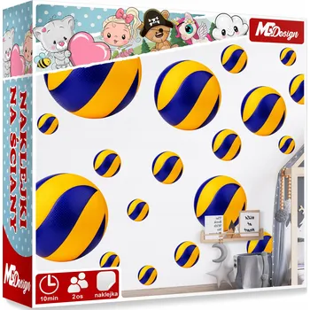 Samolepící dekorace VELKÁ Samolepka na stěnu MÍČE volejbal 57x57