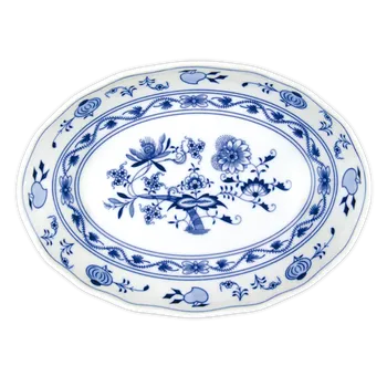 Cibulák mísa salátová oválná 27,8 cm originální cibulákový porcelán Dubí, cibulový vzor,