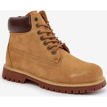 Pánská obuv Semišové Zateplené Trekingové Boty Pánské Big Star OO174138 HI-POLY SYSTEM Barva: Béžová, Velikost: 44