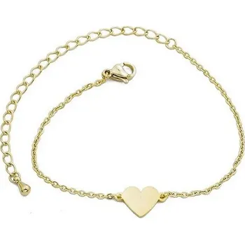 Party dekorace Dárek pro kamarádku (vlastní text) - náramek srdíčko zlaté