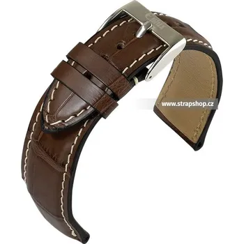 Řemínek na hodinky Řemínek k hodinkám EULUX Alligator Highline tmavě hnědá (27) 18 mm
