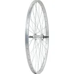 Výplet 559/26" zadní, ráfek jednostěnný stříbrný, Al náboj šroubovací na matice