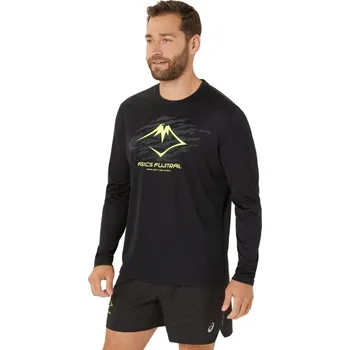Pánské tričko Asics Fujitrail Logo LS Top M 2011C987002 - performance black/graphic grey sa S