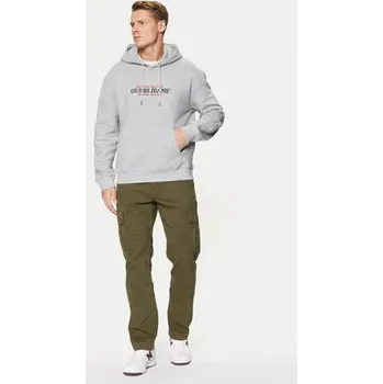 Guess Kalhoty z materiálu M4BB39 WGC21 Zelená Regular Fit 34_32