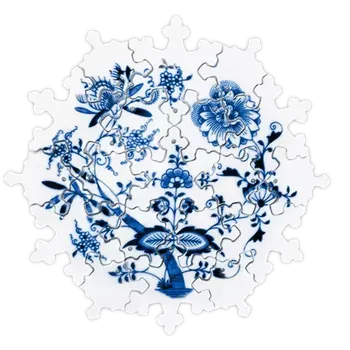 Vánoční dekorace Cibulák puzzle 19 dílů vánočních ozdob podložka 24 cm originál Dubí