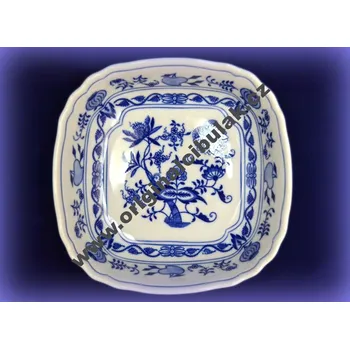 Cibulák mísa salátová čtyřhranná italská 19 cm originální cibulákový porcelán Dubí, cibulový vzor,