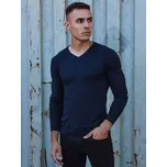 Pánský svetr hladký výstřih do V WX2220 Barva: Tmavě Modrá, Velikost: 2XL
