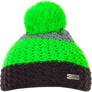 Čepice Capu J 3182D - černá/zelená/šedá UNI