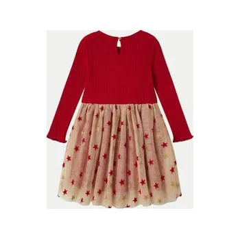 Dámské šaty NAME IT Každodenní šaty 13236039 Červená Regular Fit 98