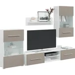 vidaXL 5dílná TV stolky s LED osvětlením kamenná šedá kompozitní dřevo