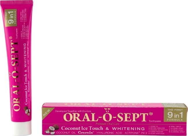 ORAL-O-SEPT zubní pasta Coconut Ice Touch & WHITENING 75ml