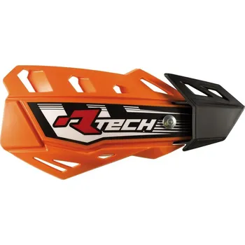 Chránič ruky pro motocykl kryty páček FLX, RTECH (oranžové odst. KTM, 4 varianty v 1, vč. montážní sady)