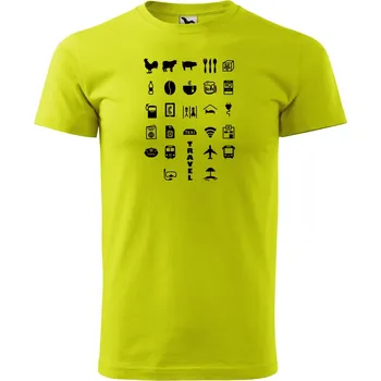 Pánské oblečení DOBRÝ TRIKO Pánské tričko s potiskem Travel Velikost: 2XL, Barva: Limetková