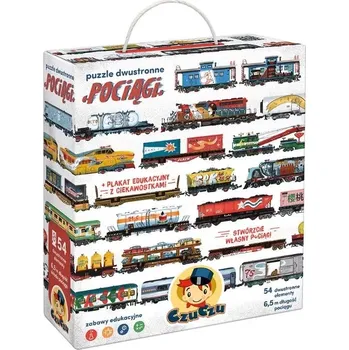 Puzzle CzuCzu Oboustranné puzzle Vlaky 54 dílků