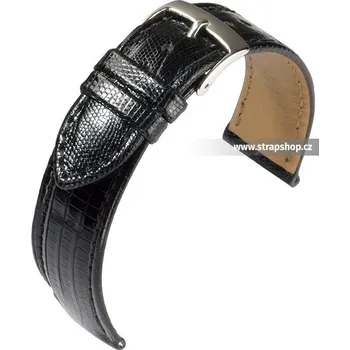 Řemínek na hodinky Řemínek k hodinkám BARINGTON Teju Lizard černá (10) 20 mm pánský