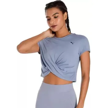 Dámské tričko Dámské tričko Puma Studio Yogini Lite Twist Tee W 52316418 - filtered ash M