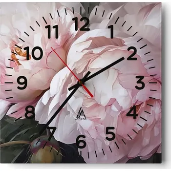 Hodiny Nástěnné hodiny do obýváku 40x40 Květiny Tichý chod Skleněné hodiny