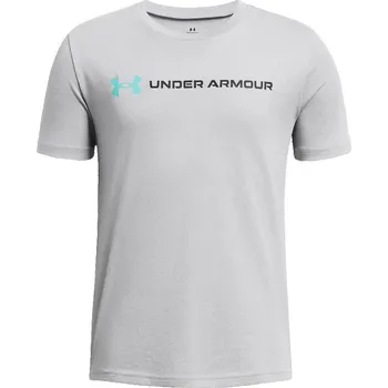 Chlapecké tričko Under Armour UA Logo Wordmark SS J 1380747-011 - gray XL