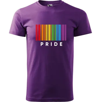 Pánské oblečení DOBRÝ TRIKO Pánské tričko s potiskem Pride pruhy Velikost: 2XL, Barva: Fialová